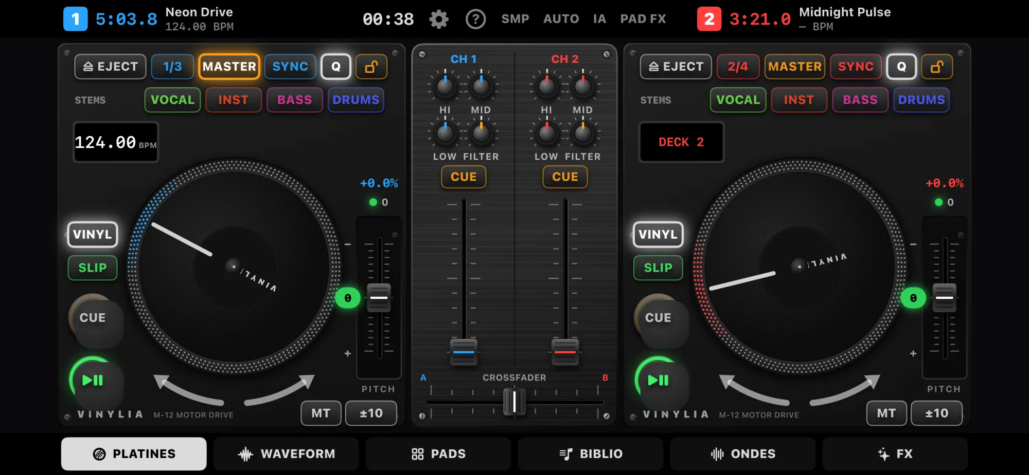 Vinylia sur iPhone : platines